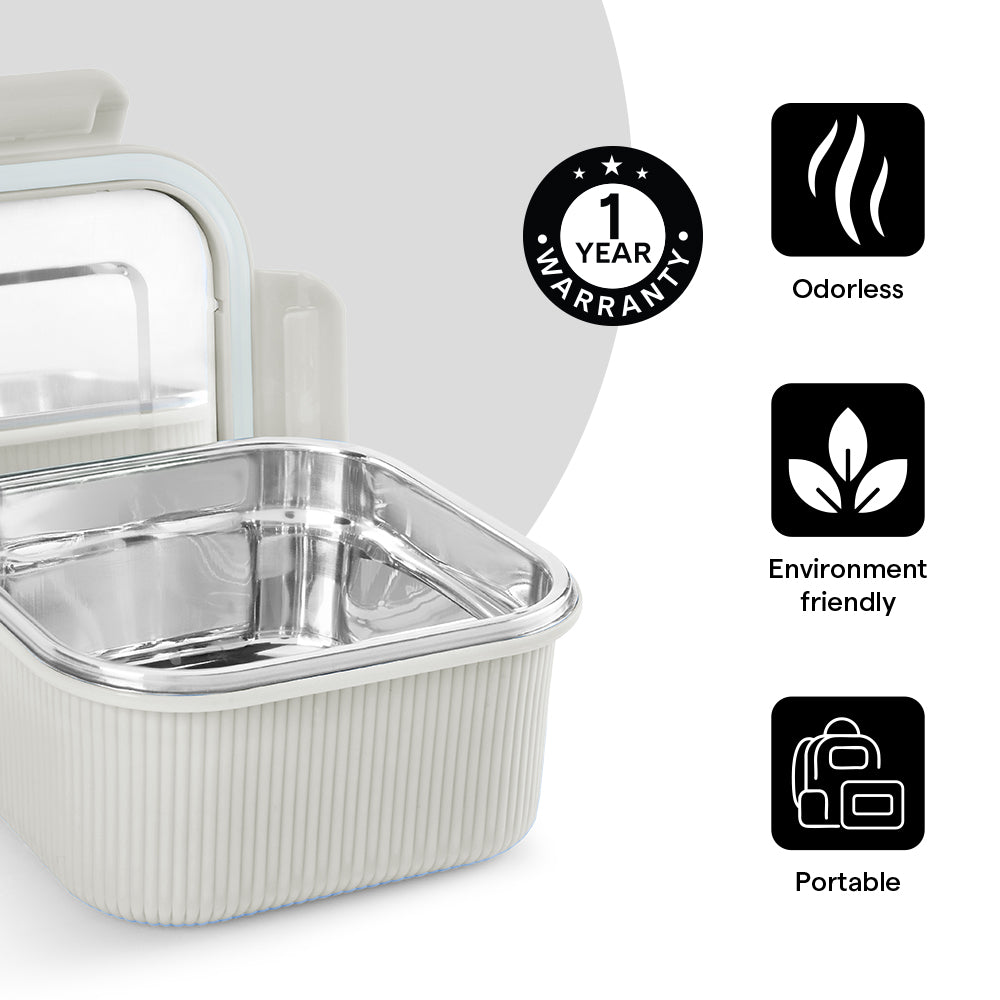 Larah Freshbyte Square Container with Lid, Grey