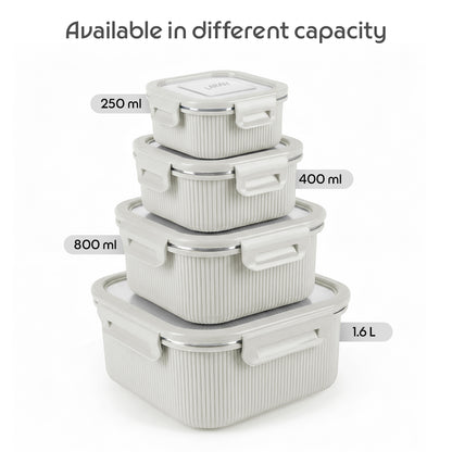 Larah Freshbyte Square Container with Lid, Grey