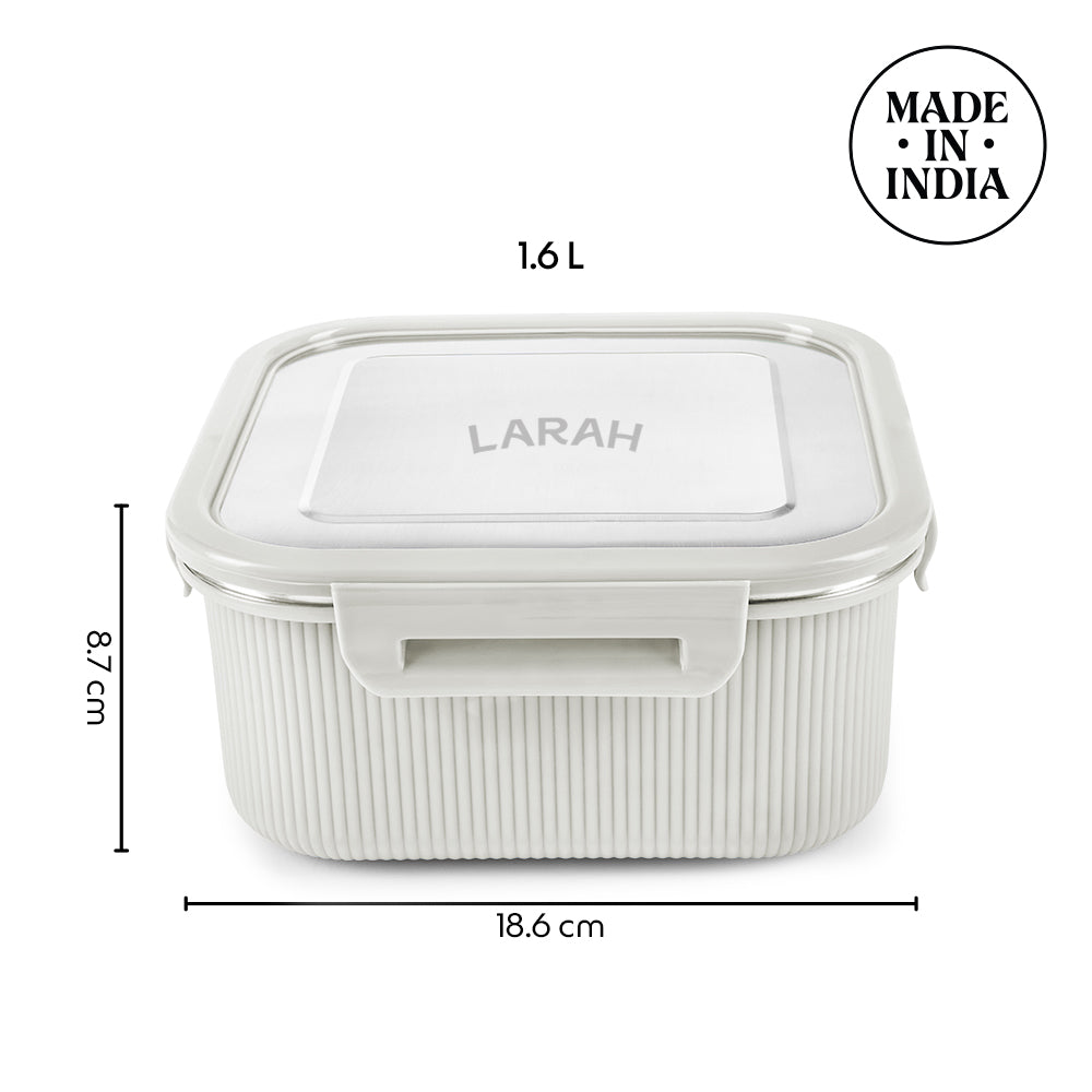 Larah Freshbyte Square Container with Lid, Grey