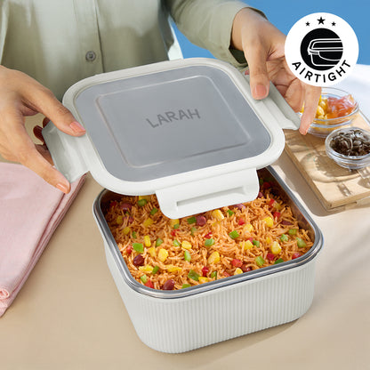 Larah Freshbyte Square Container with Lid, Grey
