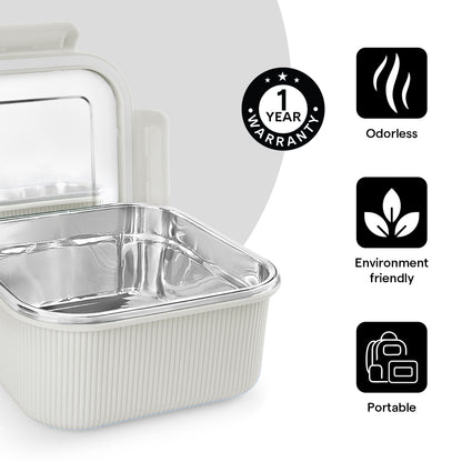 Larah Freshbyte Square Container with Lid, Grey