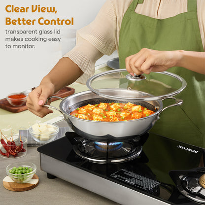 Triply Honeycomb Kadai with Lid