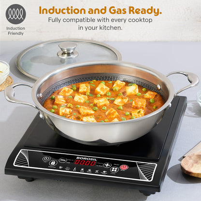 Triply Honeycomb Kadai with Lid