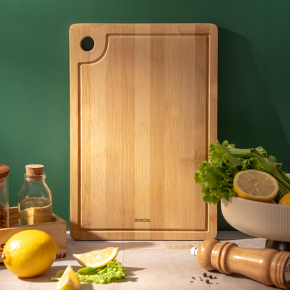 Premium Bamboo Wood Chopping Board with Grooves