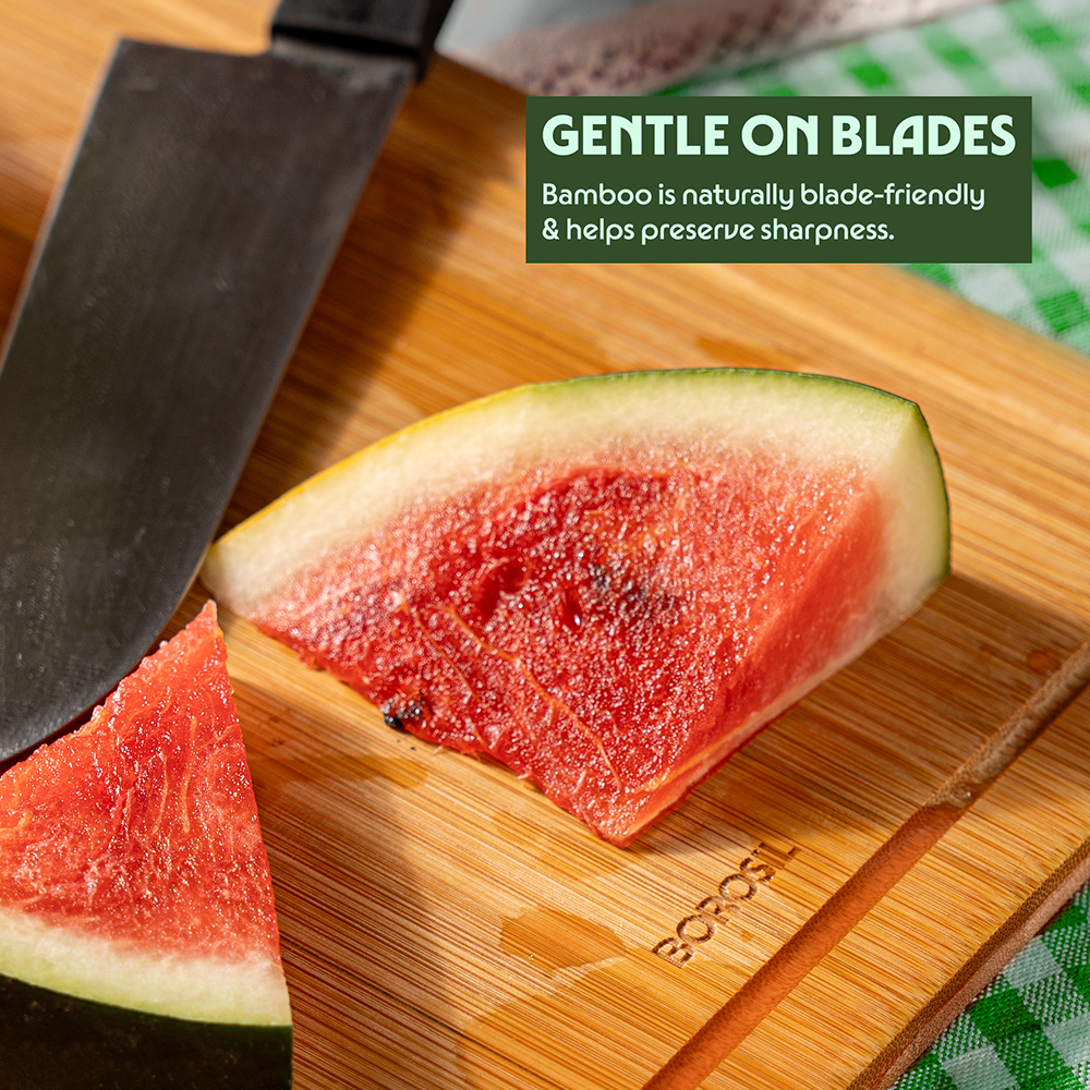 Premium Bamboo Wood Chopping Board with Grooves