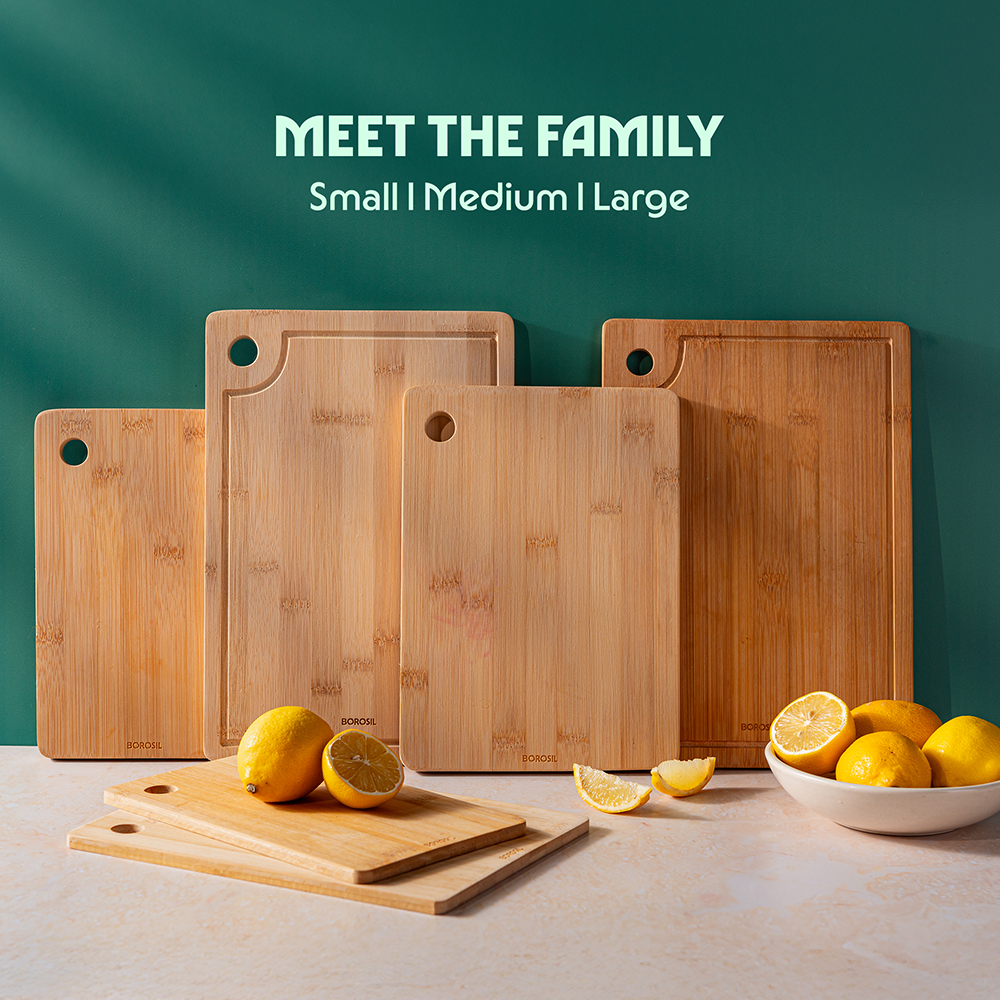 Premium Bamboo Wood Chopping Board with Grooves
