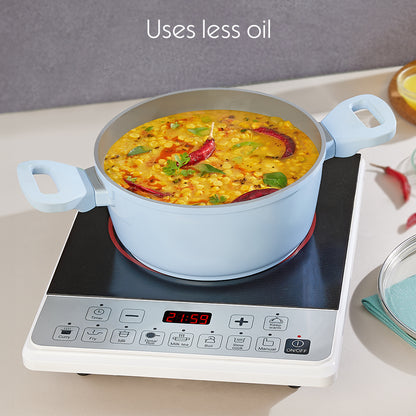 Borosil Vajra Ceramic Casserole, 16 cm, 16 cm - 1.2L