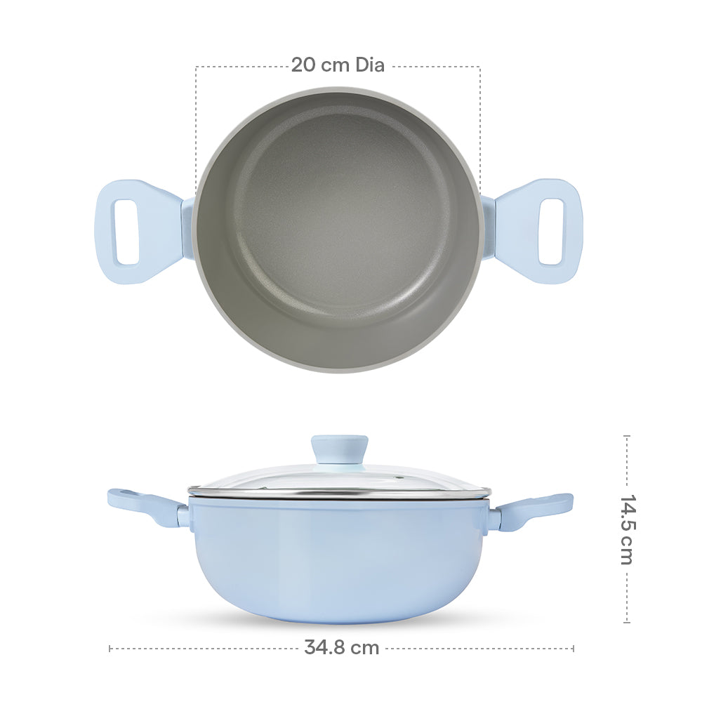 Borosil Vajra Ceramic Casserole, 20 cm, 20cm-2.4L