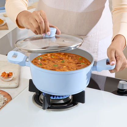 Borosil Vajra Ceramic Casserole, 20 cm, 20cm-2.4L