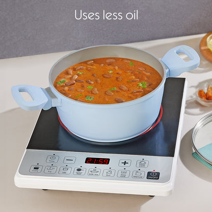 Borosil Vajra Ceramic Casserole, 20 cm, 20cm-2.4L