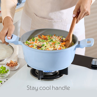 Borosil Vajra Ceramic Casserole, 22 cm, 22cm-3.2L