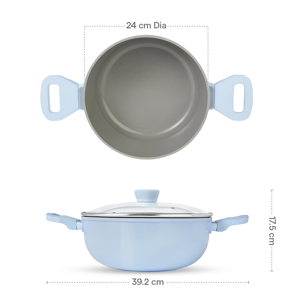 Borosil Vajra Ceramic Casserole, 24 cm