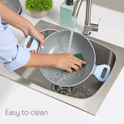 Borosil Vajra Ceramic Deep Kadhai, 24 cm