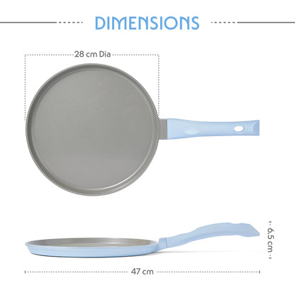 Borosil Vajra Ceramic Flat Tawa, 28 cm
