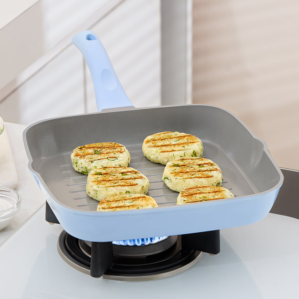 Borosil Vajra Ceramic Square Grill Pan, 24cm-1.84L