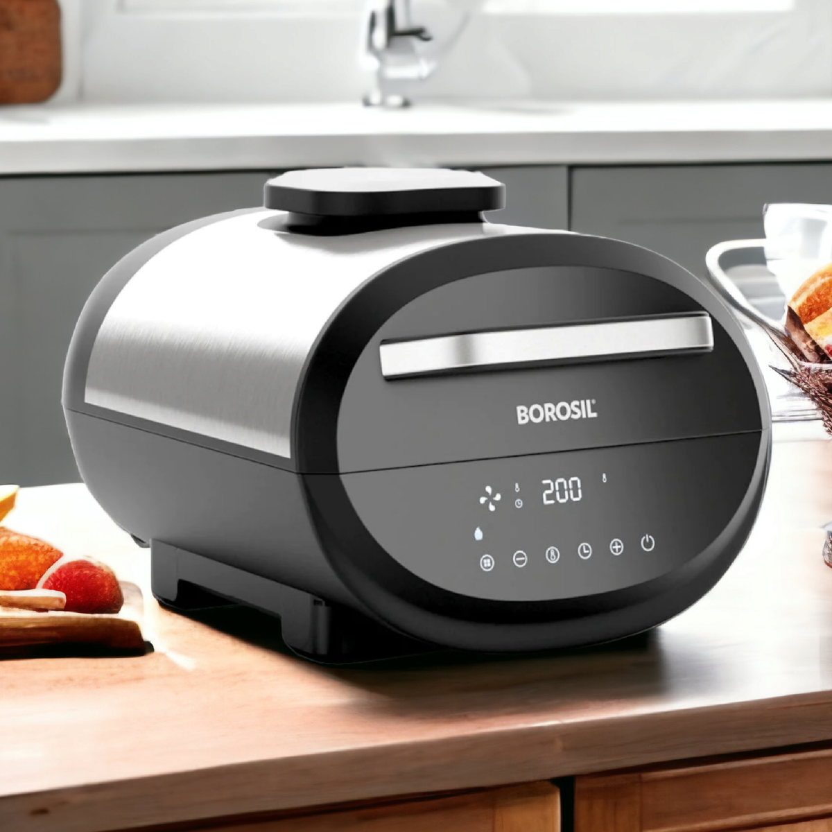 Digital Air Fryer with Touch Controls for Oil-Free Cooking
