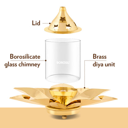 My Borosil Akhand Diya Small Borosil Kamal Akhand Diya