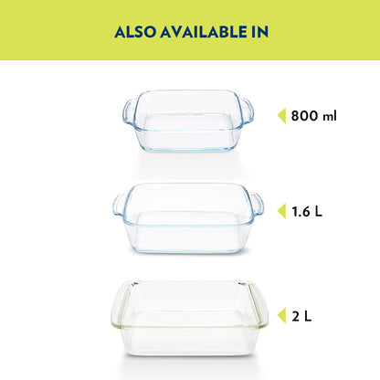 Square Baking Dish with handle, 340ml
