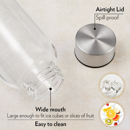 Crysto Narrow Mouth Clear Glass Bottle
