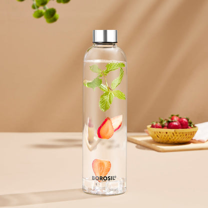 Crysto Narrow Mouth Clear Glass Bottle