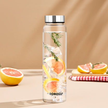 Personalised Crysto Wide Mouth Clear Glass Bottle