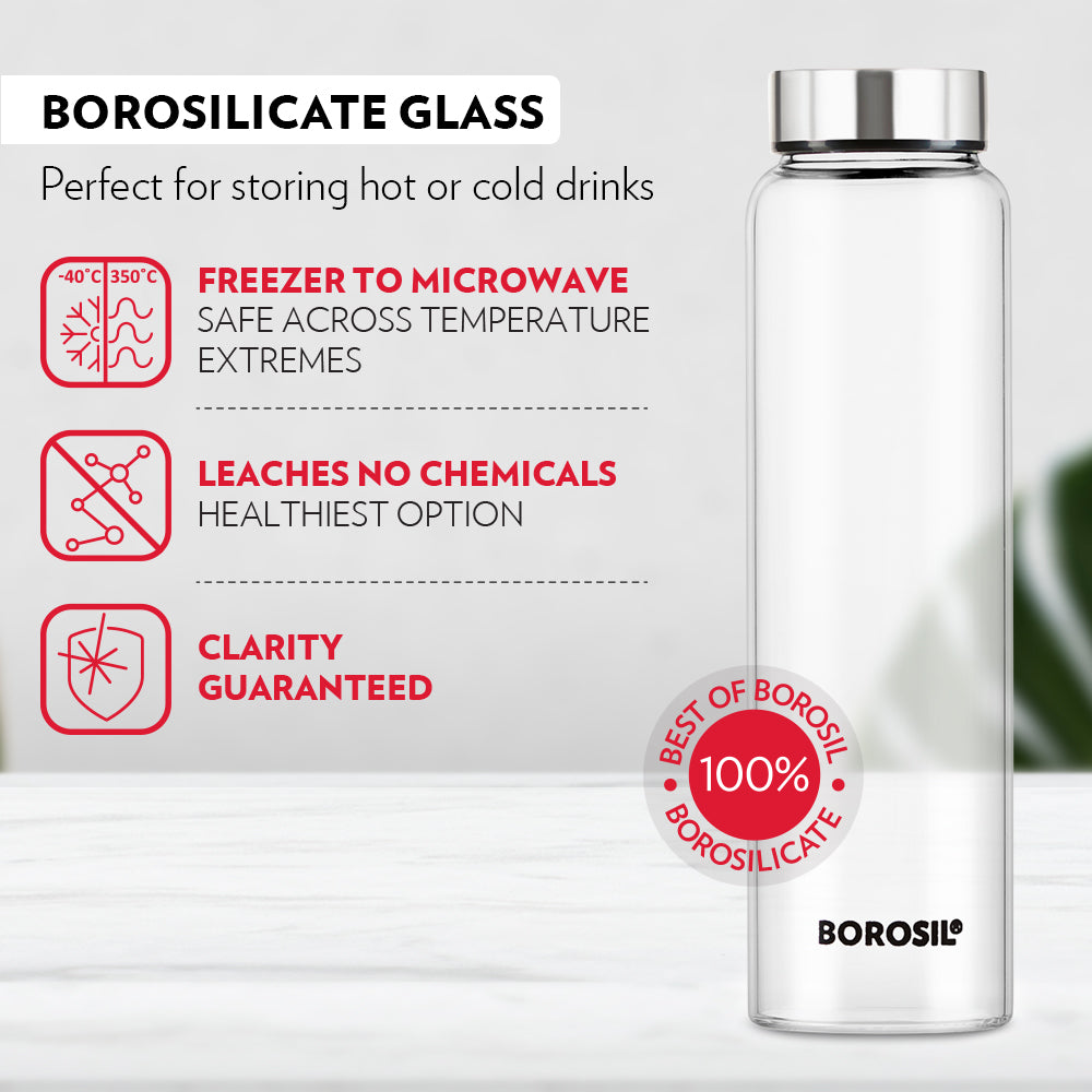 Buy Crysto Glass Bottle w SS Lid 750 ml at Best Price Online in India -  Borosil