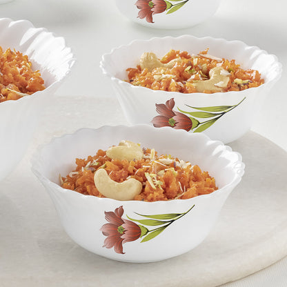 Larah by Borosil Red Iris Pudding Set, 5 pc (Mini)