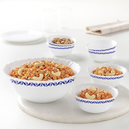 Larah by Borosil Jazzblue Pudding Set, 7 pc (Small)