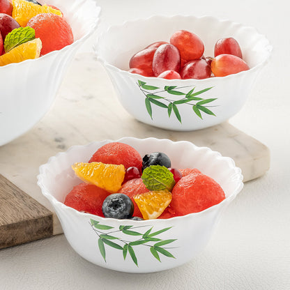 Larah by Borosil Bamboo Leaves Pudding Set, 7 pc (Small)