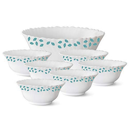 Larah by Borosil Blue Leaves Pudding Set, 7 pc (Small)