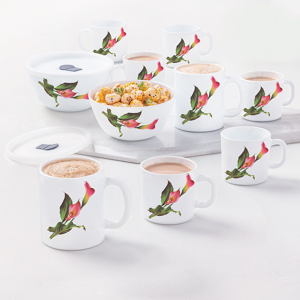 Larah Opalware Stargazer Snack Set with Mugs