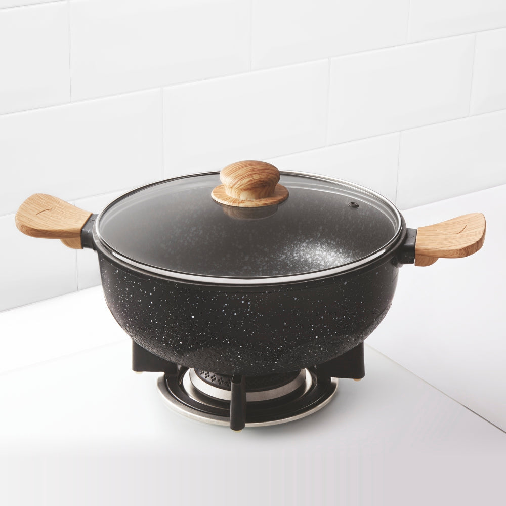 Borosil Vajra Nonstick Deep Kadai w Glass Lid, 2.4L