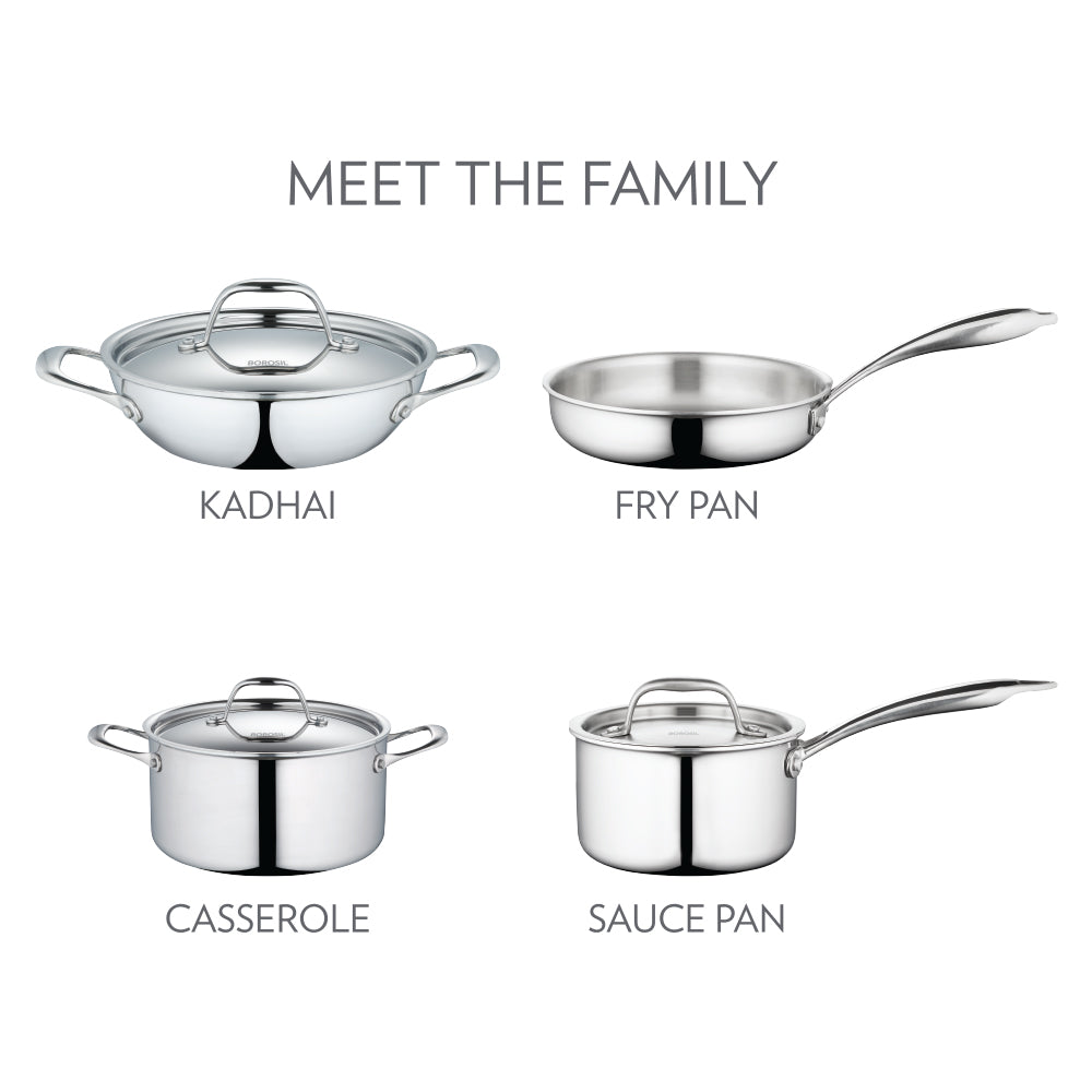 My Borosil Casseroles & Kadhais Borosil Cookfresh SS Five-ply Kadhai