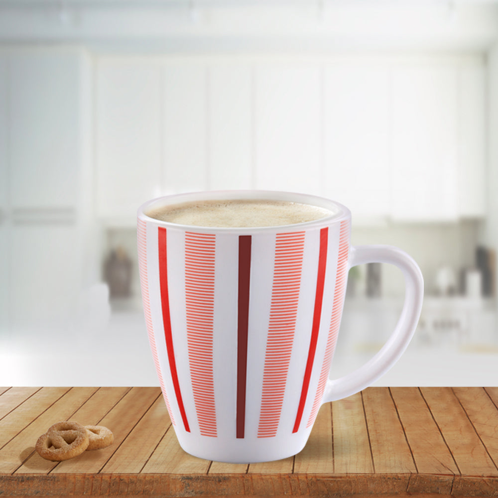 Larah Red Strip Mug Set