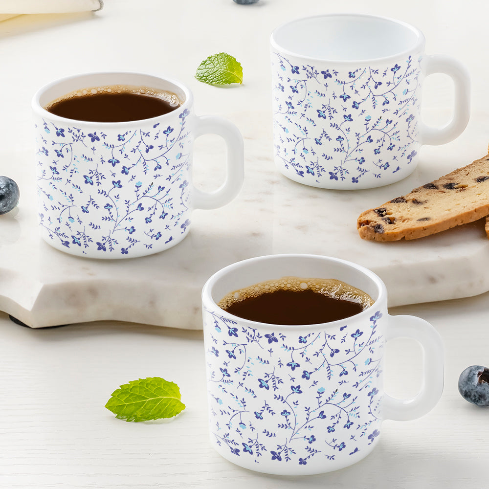 Larah by Borosil Blue Spring Mug Set, 240ml x 2