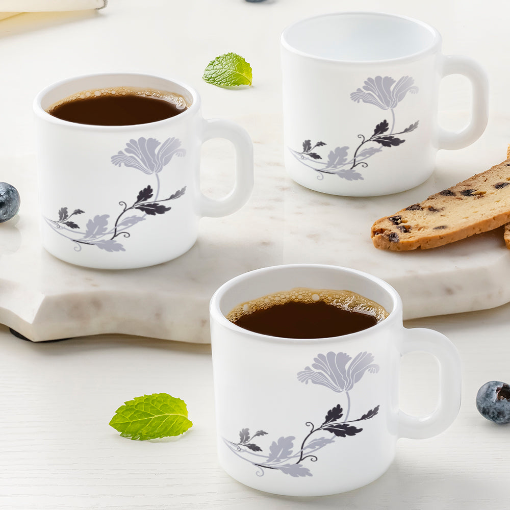 Larah by Borosil Millenia Mug Set, 180ml x 12