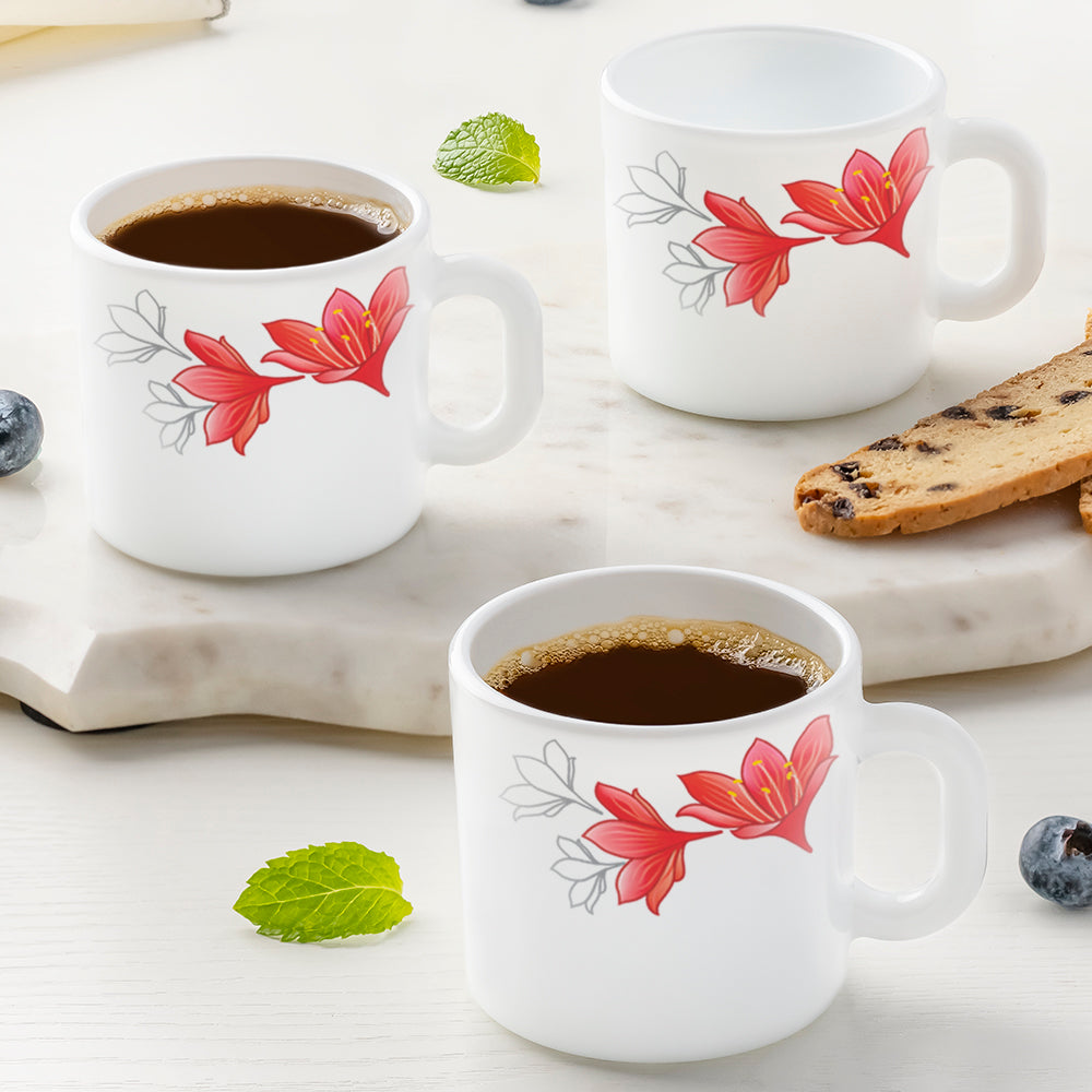 Larah by Borosil Ruby Mug Set, 240ml x 2