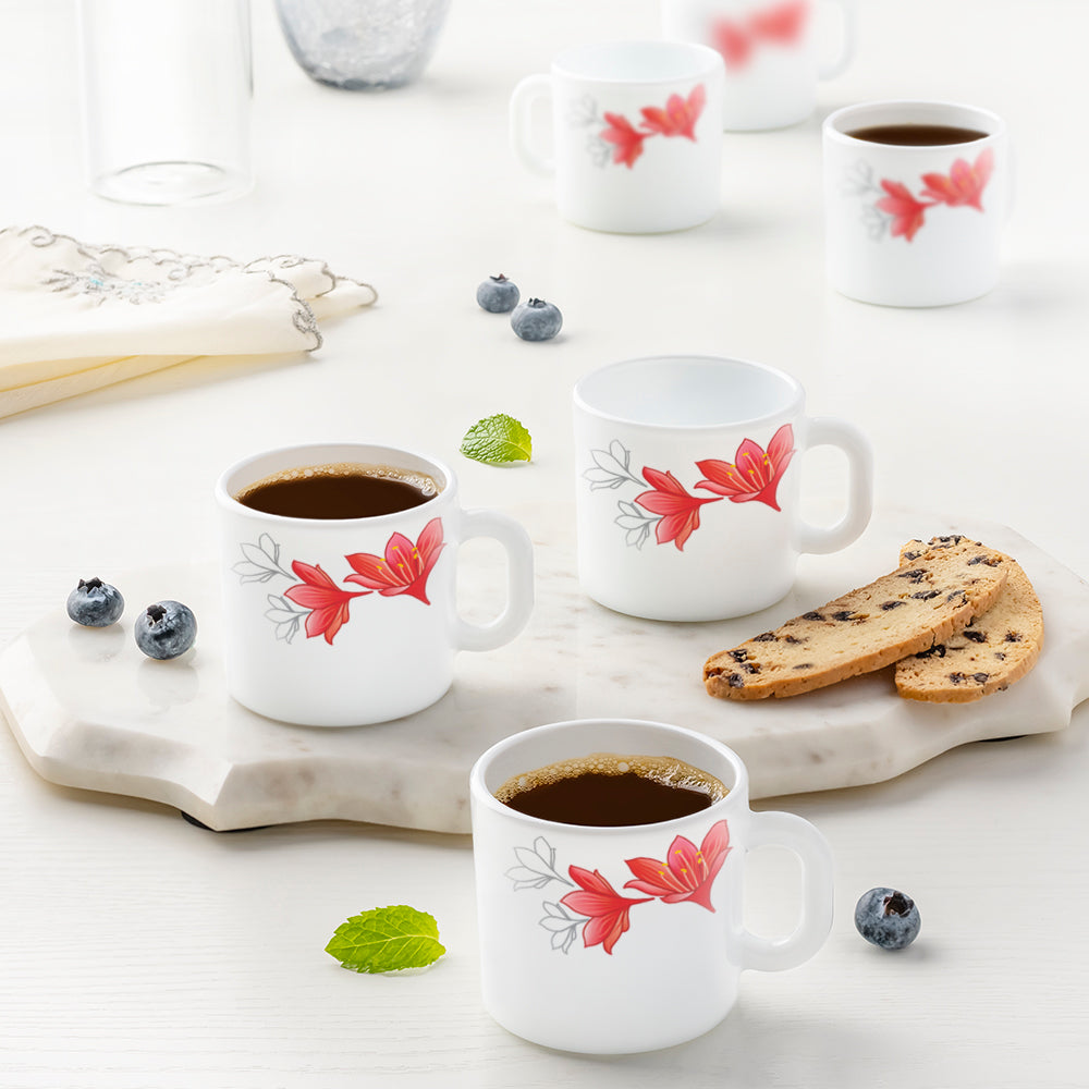 Larah by Borosil Ruby Mug Set, 240ml x 2