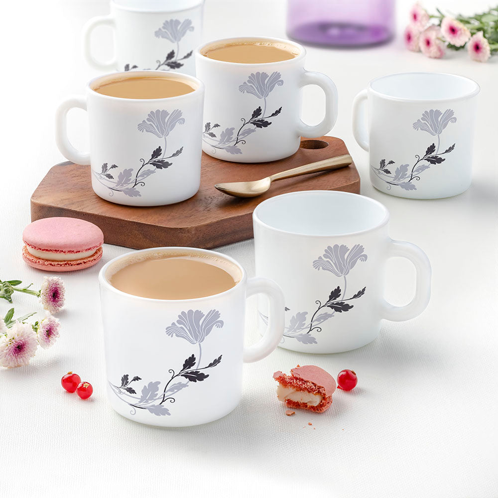 Larah by Borosil Millenia Mug Set, 180ml x 12