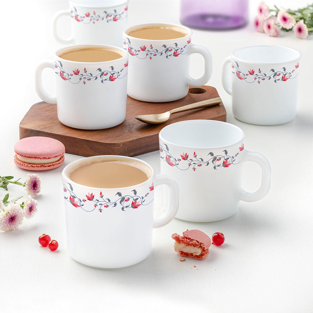 Larah by Borosil Pentas Mug Set, 180ml x 12
