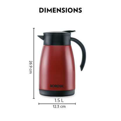 Double Wall Tea Pot, Red