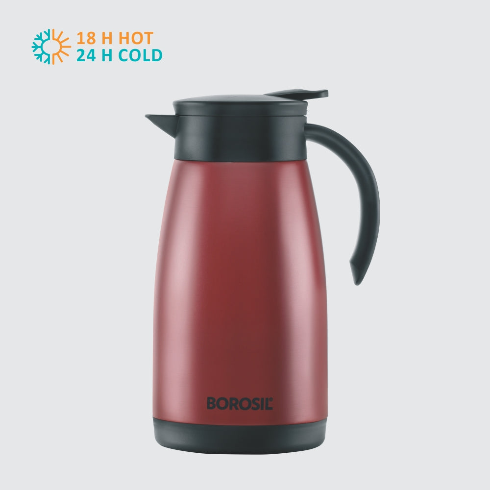 Borosil Insulated Tea Pot, Red, 1L