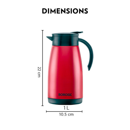 Double Wall Tea Pot, Red