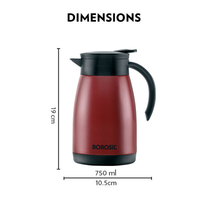 Double Wall Tea Pot, Red