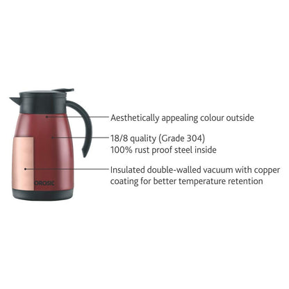 Double Wall Tea Pot, Red