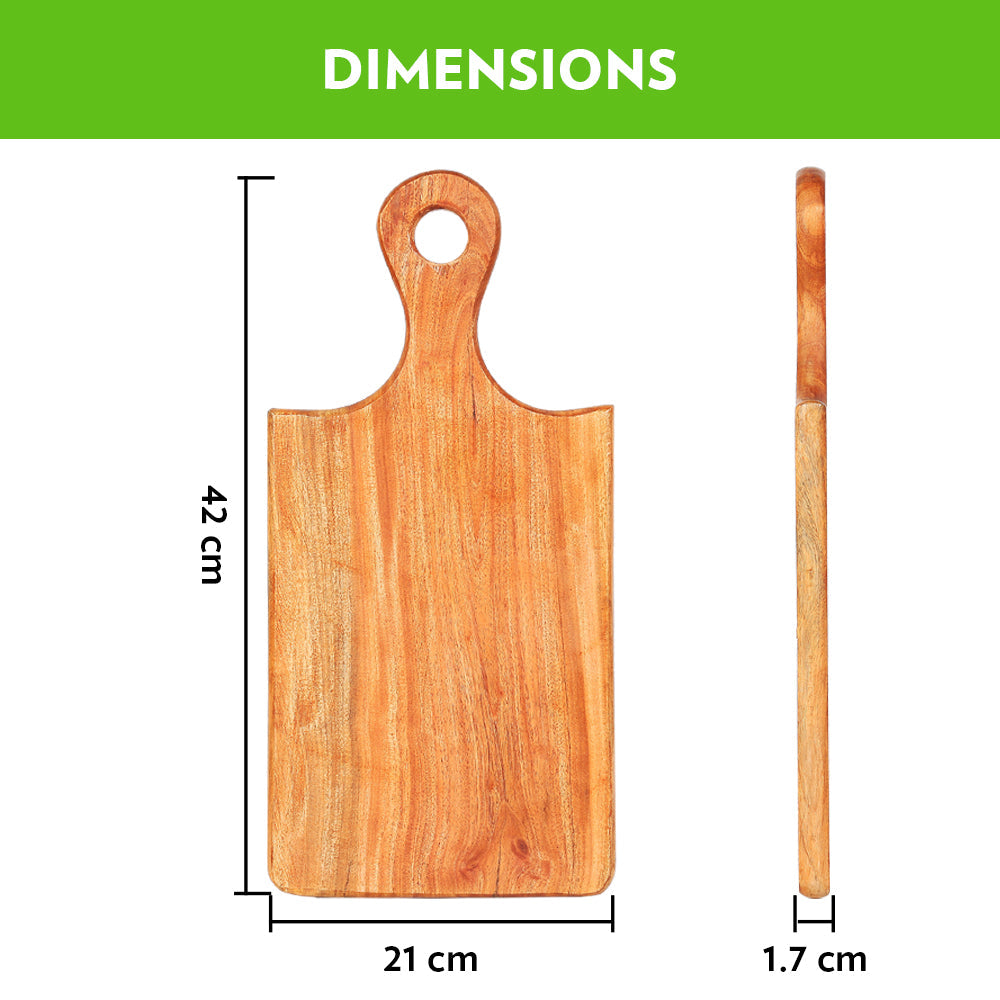 My Borosil Cookware Accessories 42 cm x 21 cm Borosil Dice Organic Neem Wood Chopping Board