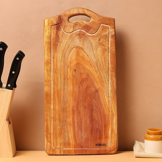 My Borosil Cookware Accessories 42 cm x 21 cm Borosil Dice Pro Neem Wood Chopping Board