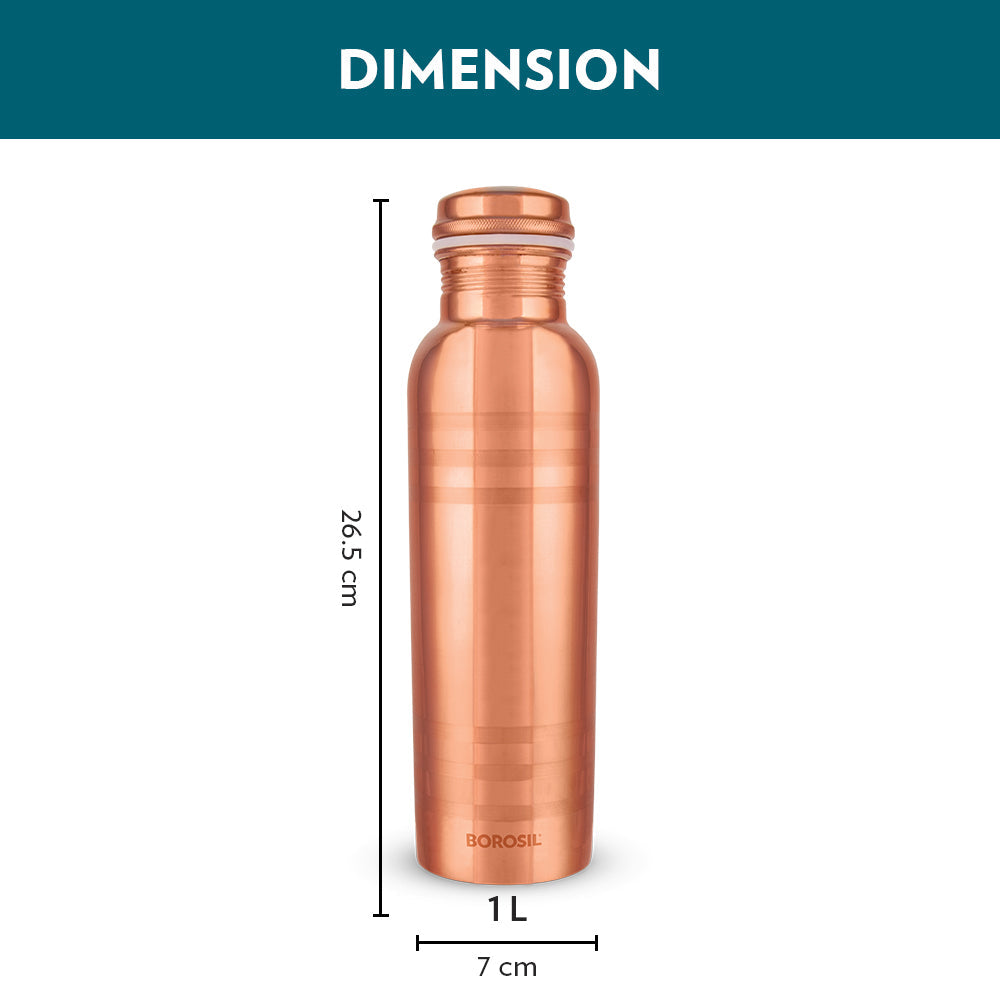 My Borosil Copper Water Bottles 1 L Borosil Chakra Copper Bottle