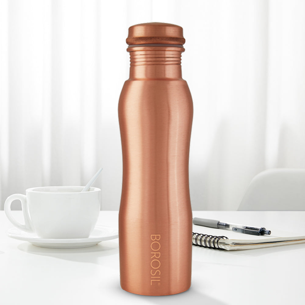 My Borosil Copper Water Bottles 1 L Borosil Curvy Copper Bottle