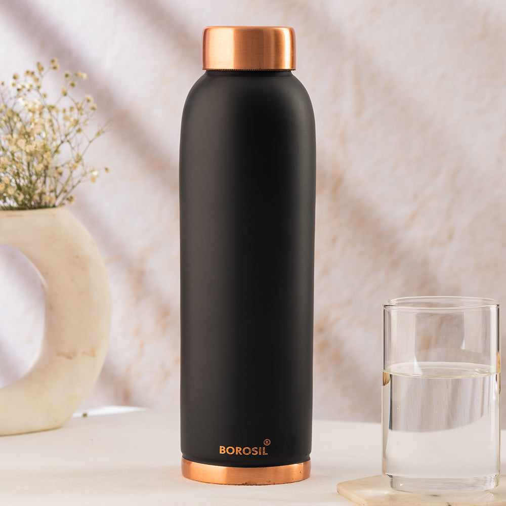 My Borosil Copper Water Bottles 1 L Copper Bottle - Black